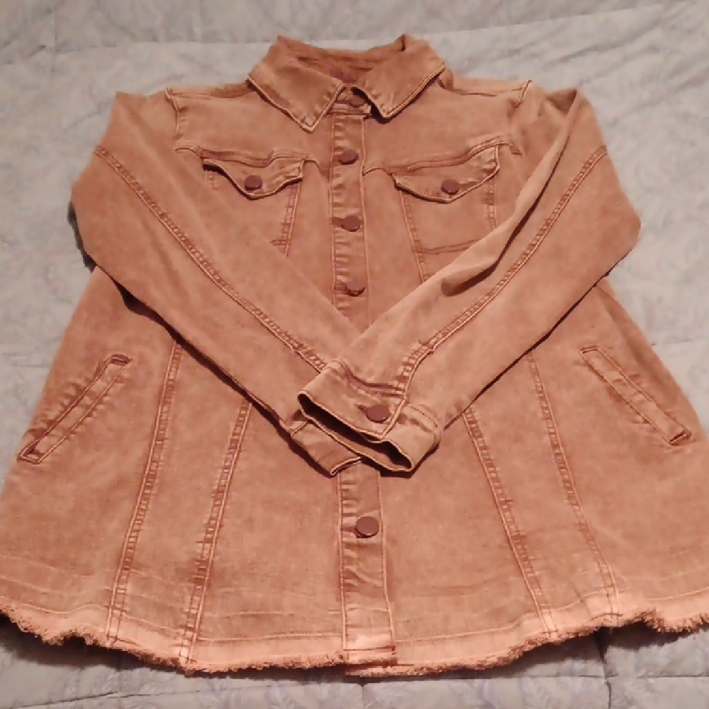 LOGO by Lori Goldstein Light Purple Jean Jacket